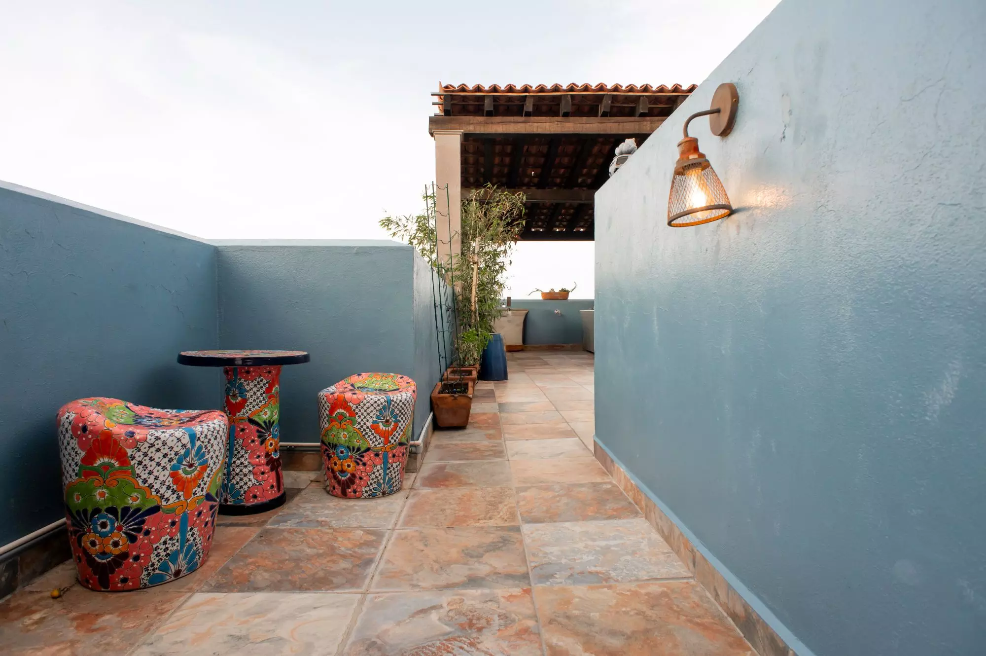 Casa Capricho Azul — El Capricho, San Miguel de Allende — photo 10 — charming terrace with artisanal mexican accents
