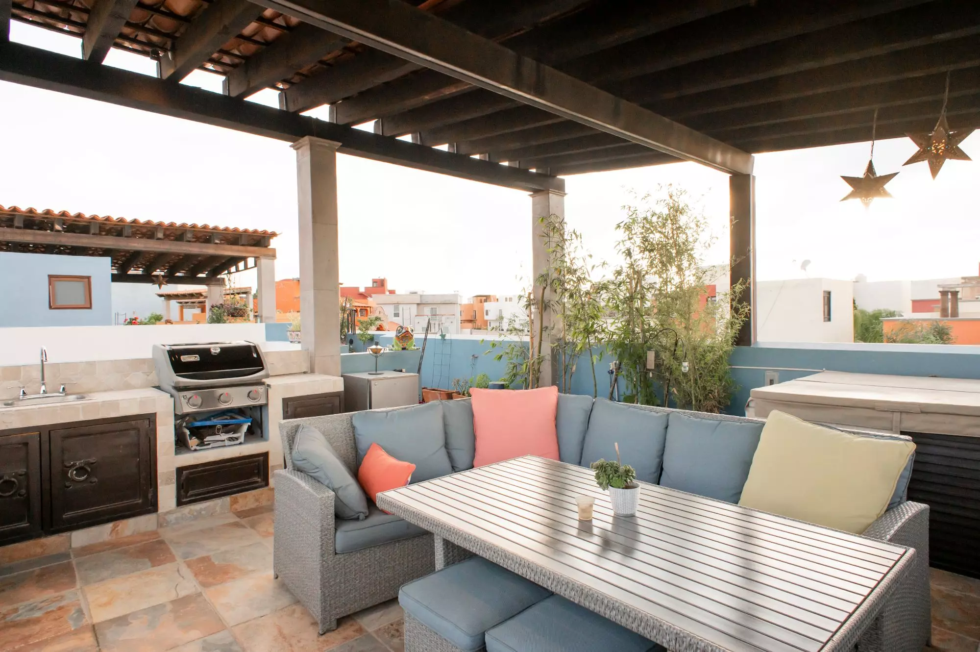 Casa Capricho Azul — El Capricho, San Miguel de Allende — photo 24 — sophisticated rooftop entertaining oasis