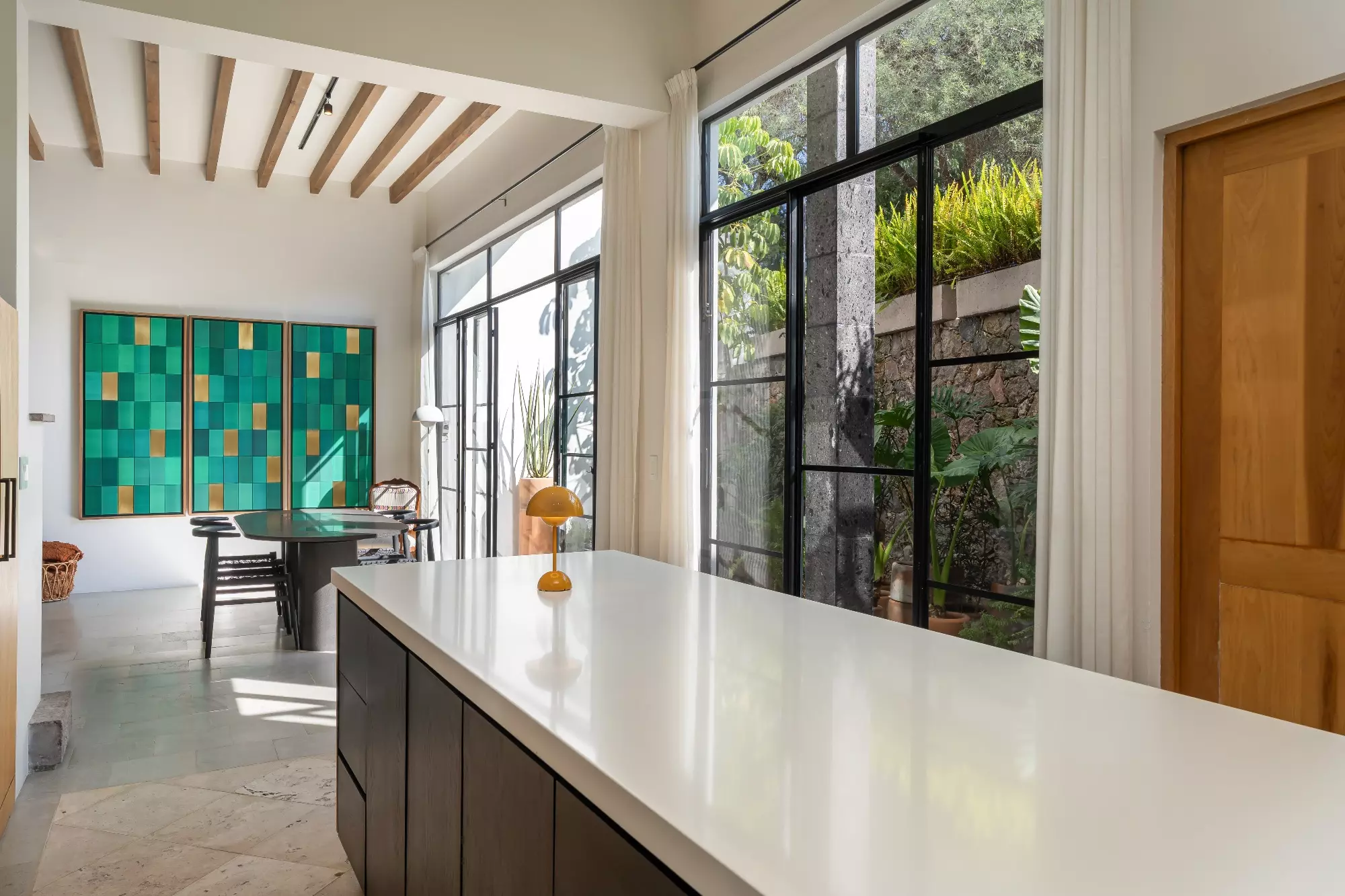 Casa Nómada — San Antonio, San Miguel de Allende — photo 5 — modern kitchen with verdant garden views
