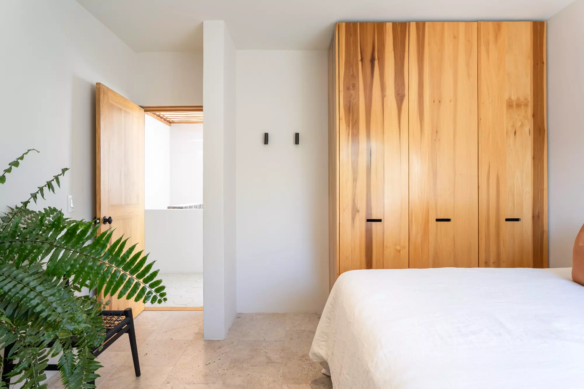 Casa Nómada — San Antonio, San Miguel de Allende — photo 17 — serene bedroom, natural light, artisan wood finishes