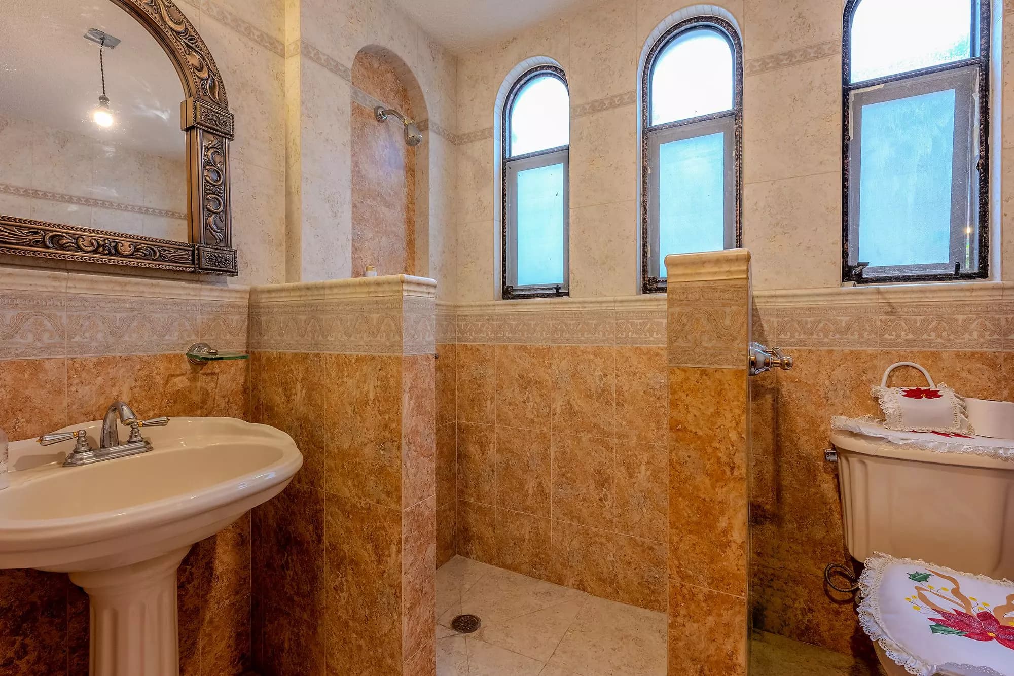 Casa Del Refugio — San Antonio, San Miguel de Allende — photo 14 — spa-inspired bathroom with abundant natural light