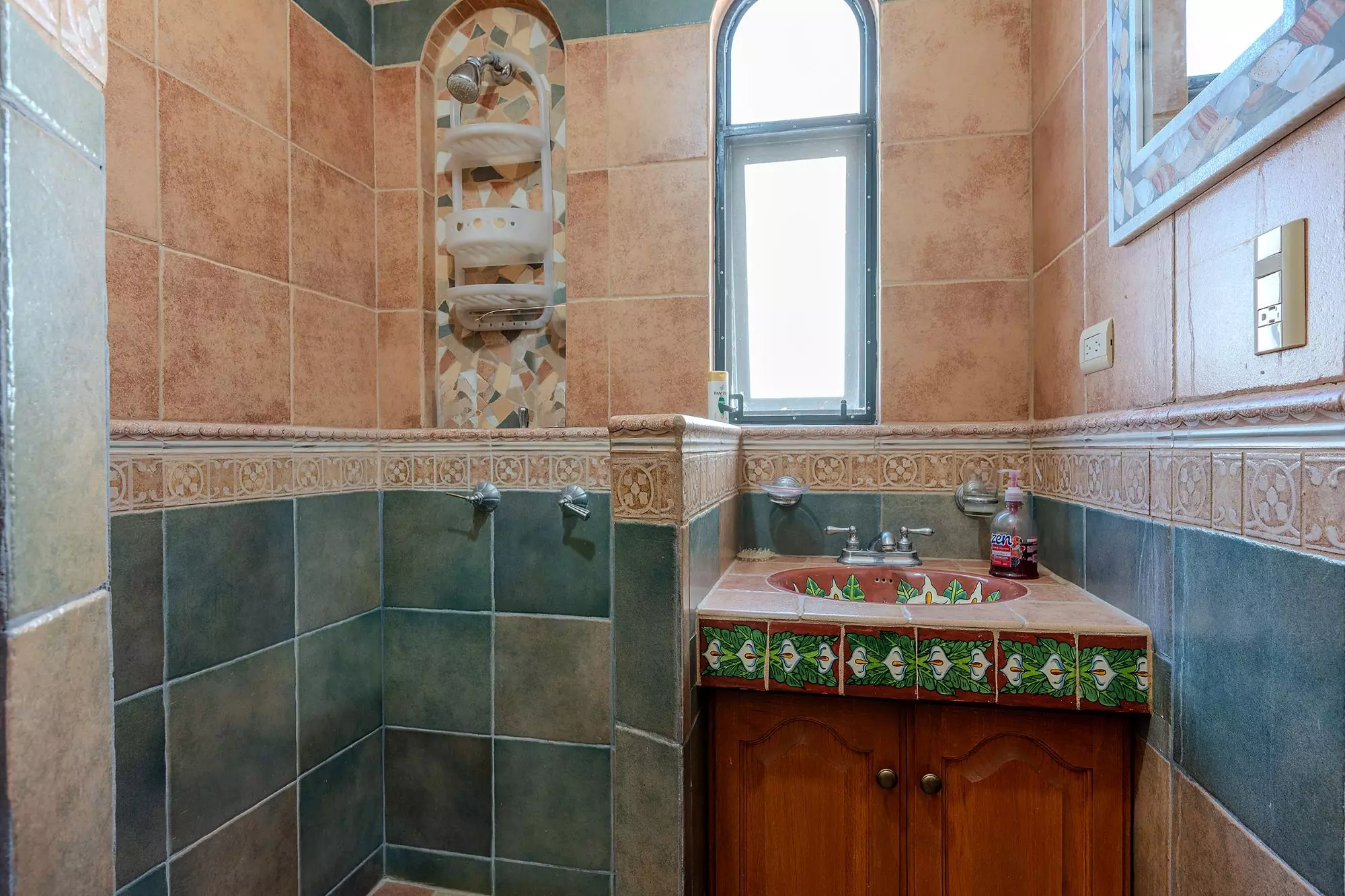Casa Del Refugio — San Antonio, San Miguel de Allende — photo 27 — charming traditional bathroom, authentic mexican tiles