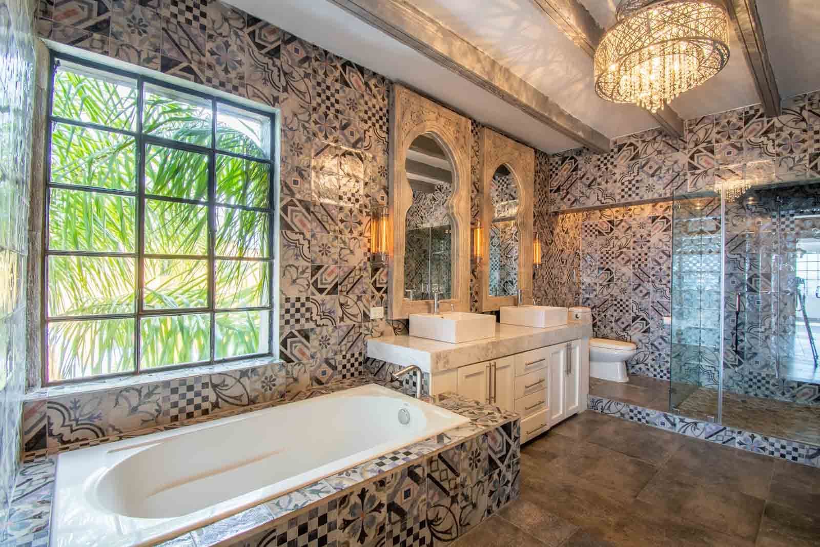Casa Luz del Sol — Balcones, San Miguel de Allende — photo 23 — luxurious spa-inspired master bath retreat