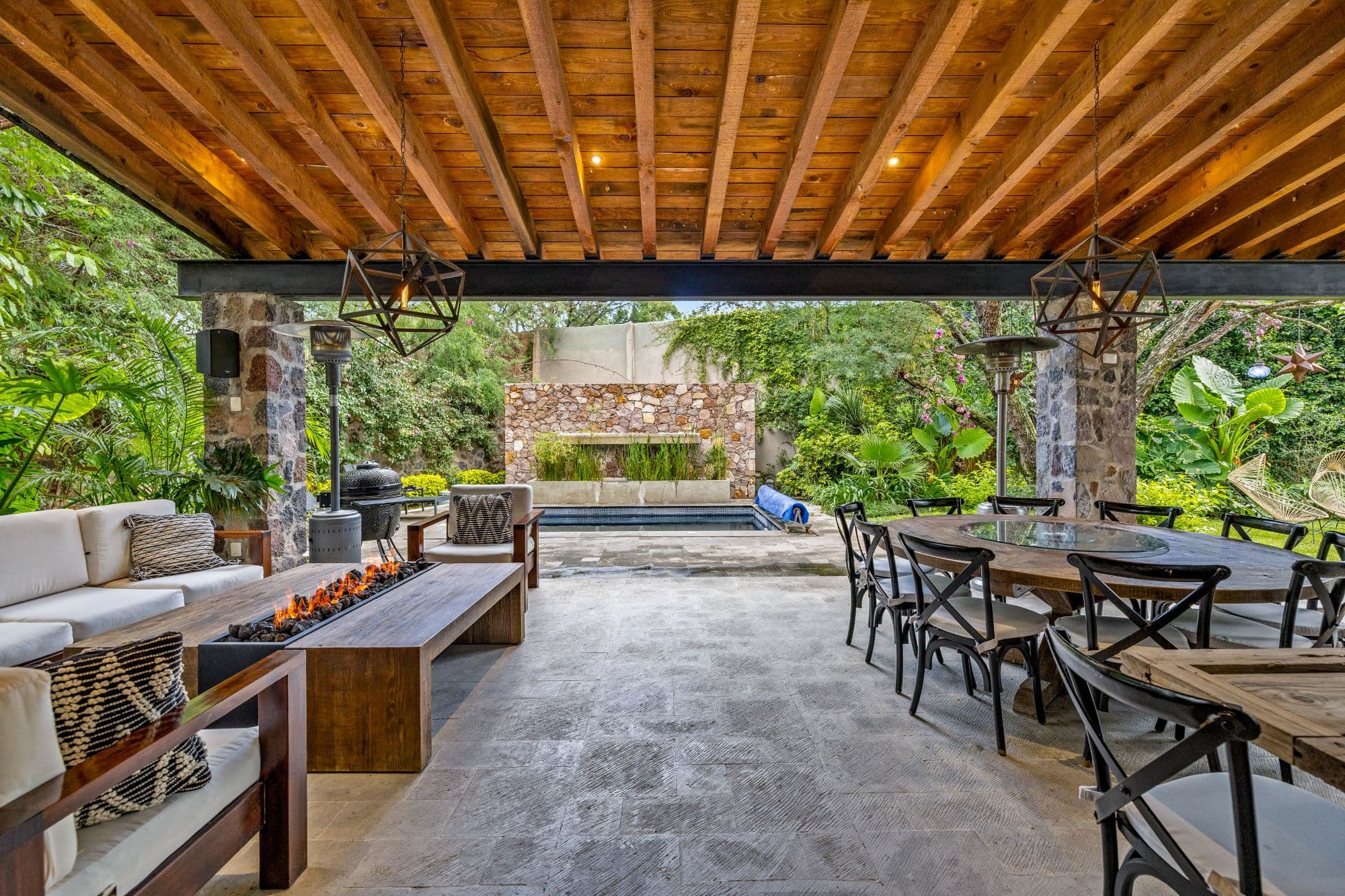 Huizaches Garden — Villa de los Frailes, San Miguel de Allende — photo 9 — covered outdoor entertaining oasis