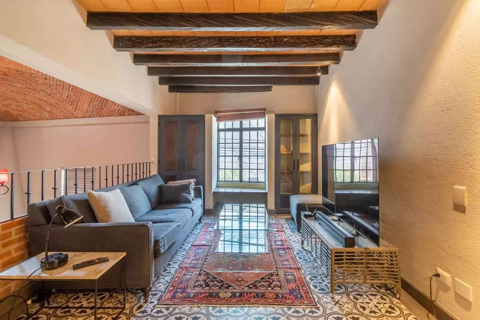 Casa Lúmina — Ojo de Agua, San Miguel de Allende — photo 11 — soaring beams, light-filled loft living