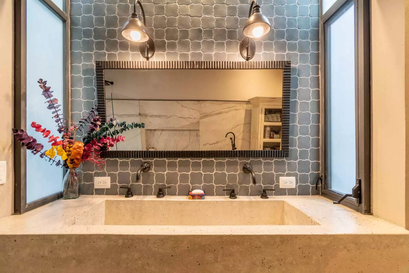 Casa Lúmina — Ojo de Agua, San Miguel de Allende — photo 17 — sophisticated dual-sink spa bathroom