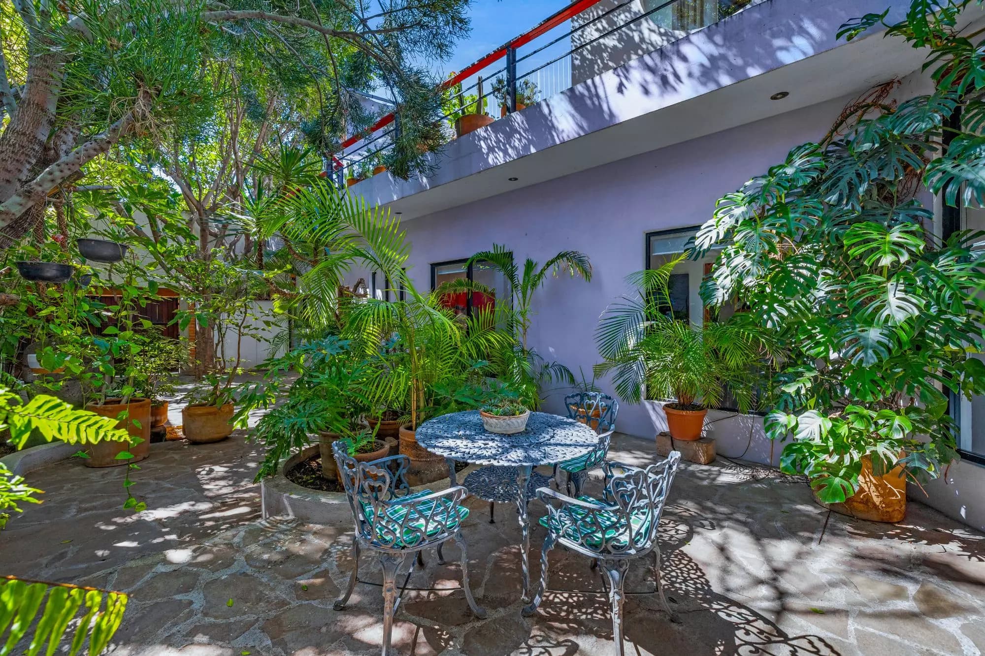 Casa Entre Arboles — San Antonio, San Miguel de Allende — photo 7 — enchanting courtyard oasis, vibrant tropical sanctuary