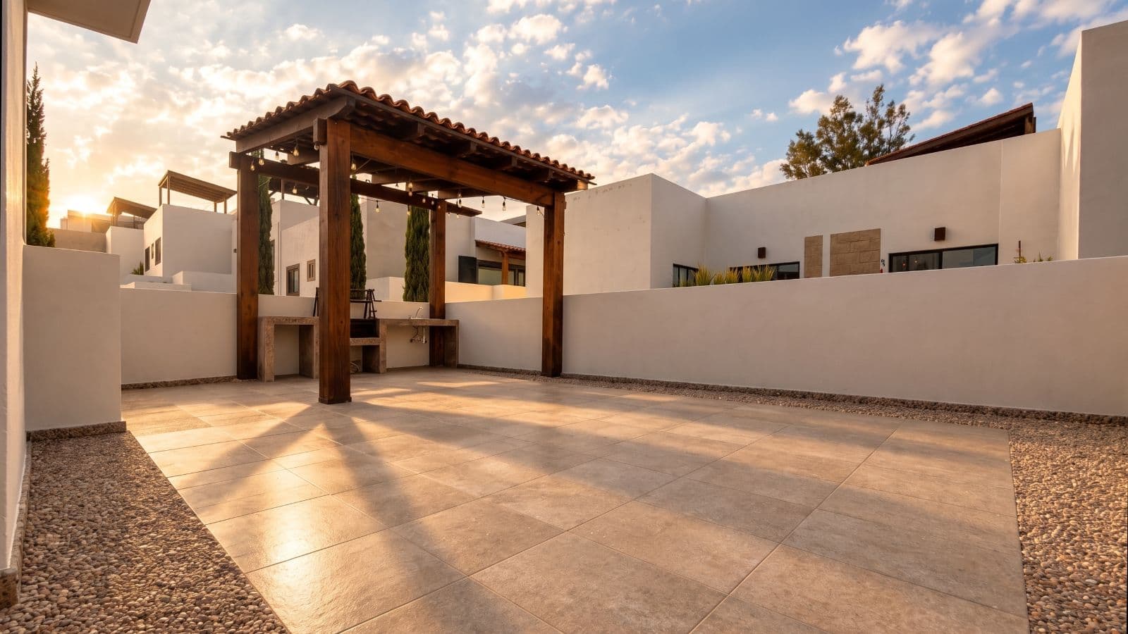 Casa Aura — Antigua Residencial, San Miguel de Allende — photo 19 — serene courtyard, rustic pergola charm