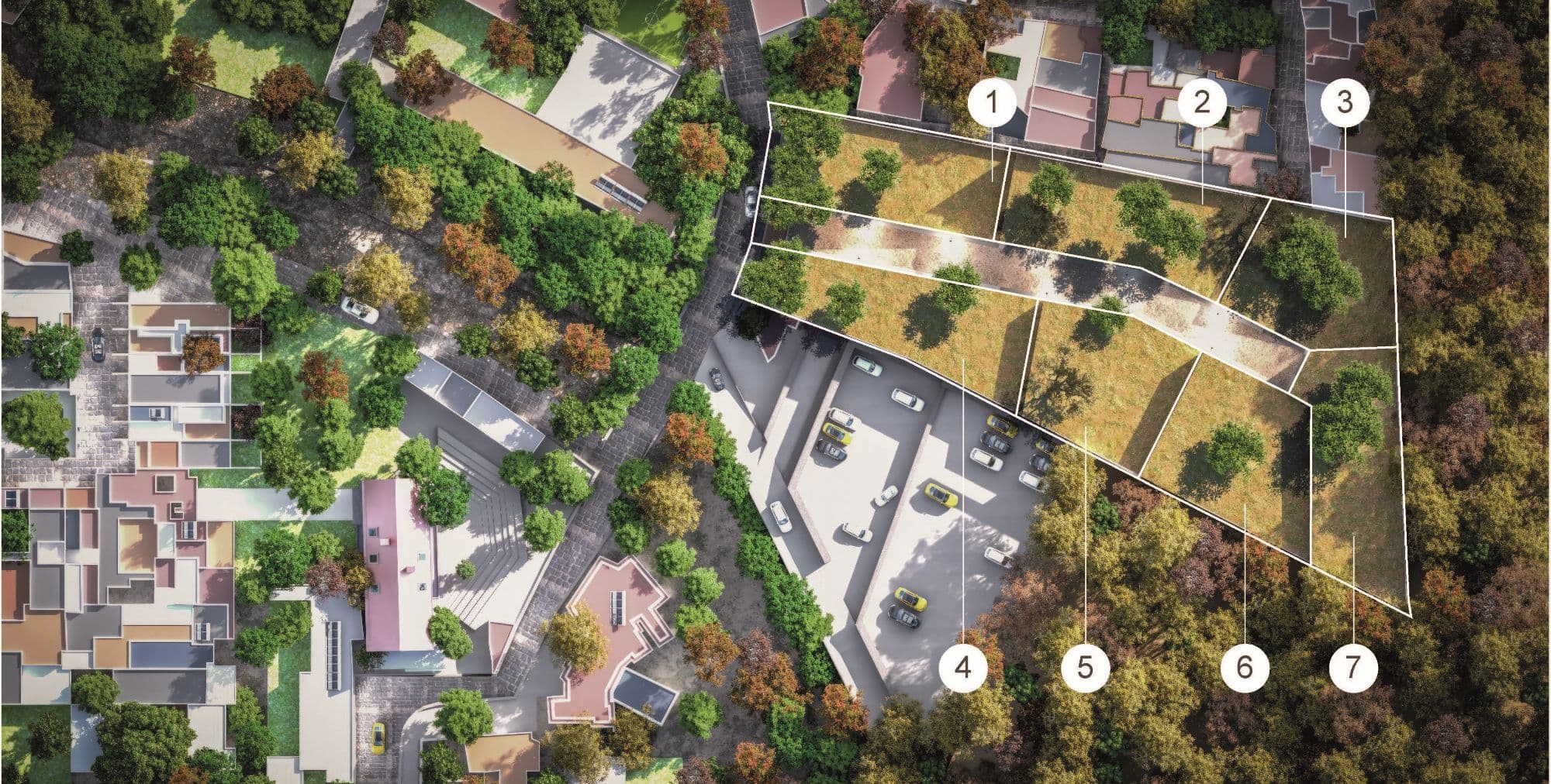 ALVA Lot 3 — El Obraje, San Miguel de Allende — photo 4 — aerial master plan, verdant landscape integration