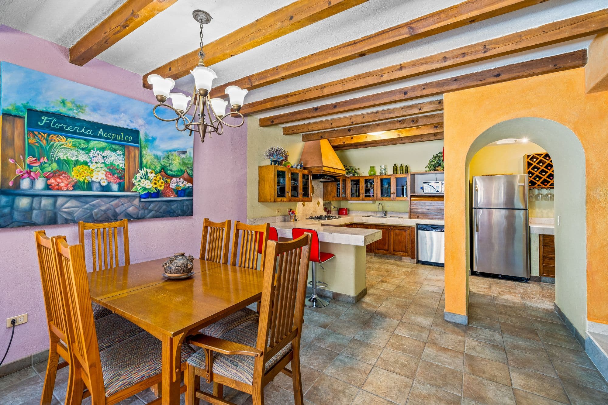 Casa Eclipse — La Lejona, San Miguel de Allende — photo 11 — vibrant colonial kitchen with rustic charm