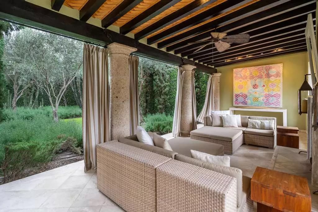 Casa Stream — Centro, San Miguel de Allende — photo 2 — elegant covered terrace embraces nature's garden views