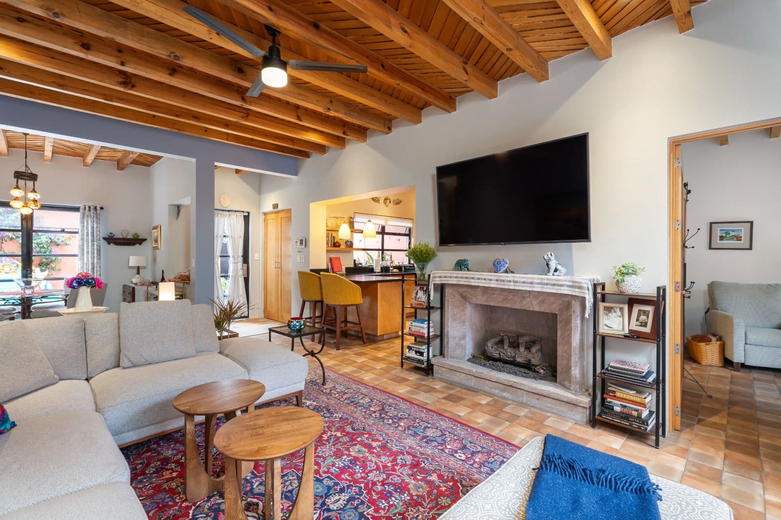 Casa Picaflores — Guadalupe, San Miguel de Allende — photo 11 — rustic-chic living with exposed beam elegance