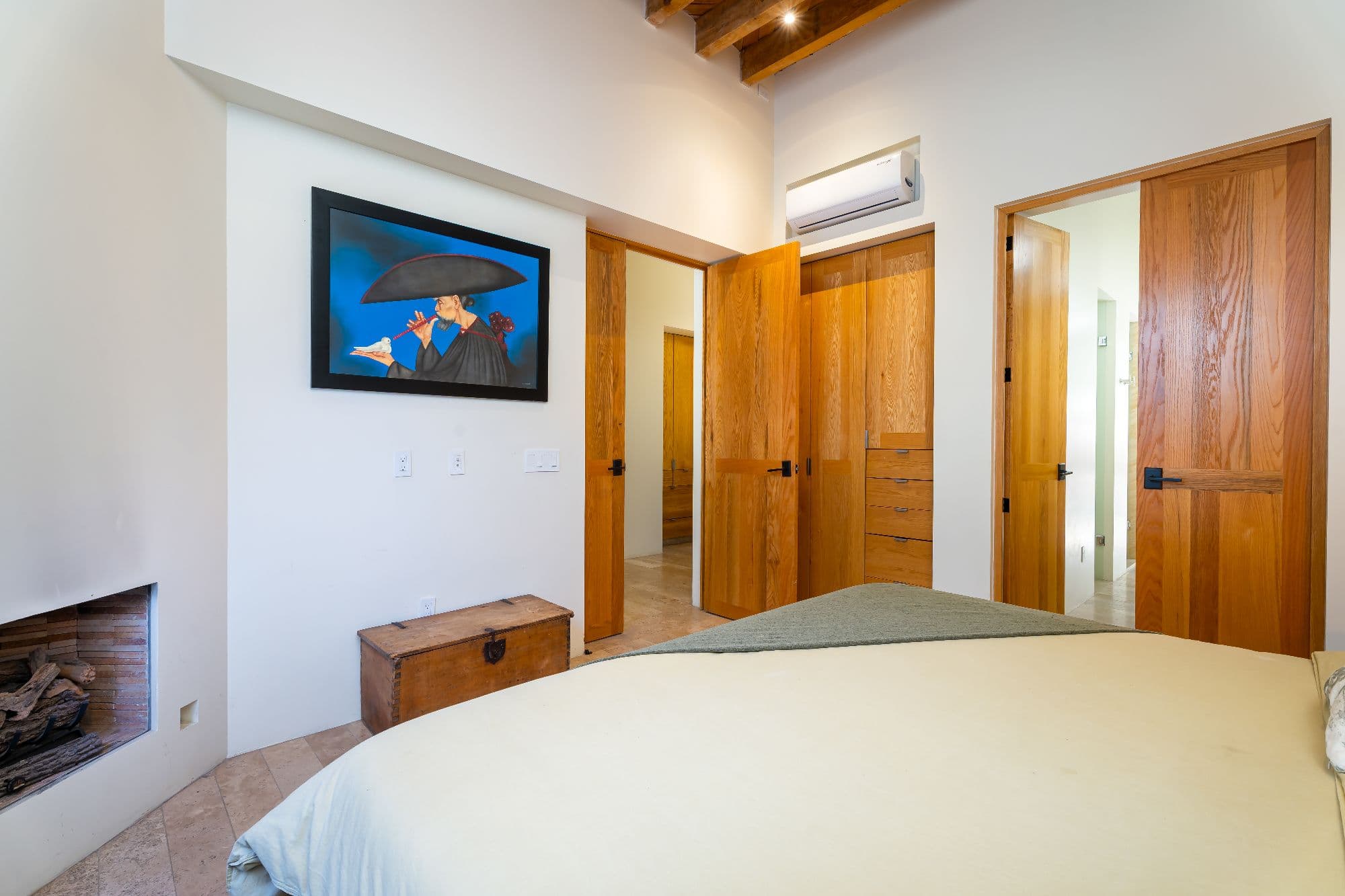 Casa Organza — Centro, San Miguel de Allende — photo 21 — serene master suite, soaring wooden beams