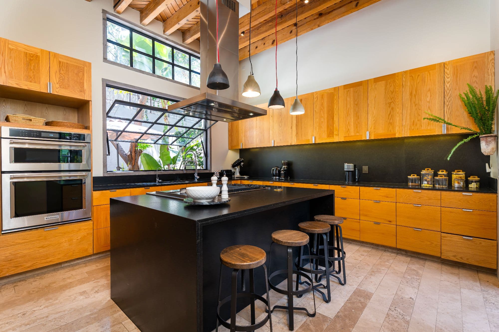 Casa Organza — Centro, San Miguel de Allende — photo 9 — contemporary kitchen with soaring ceilings
