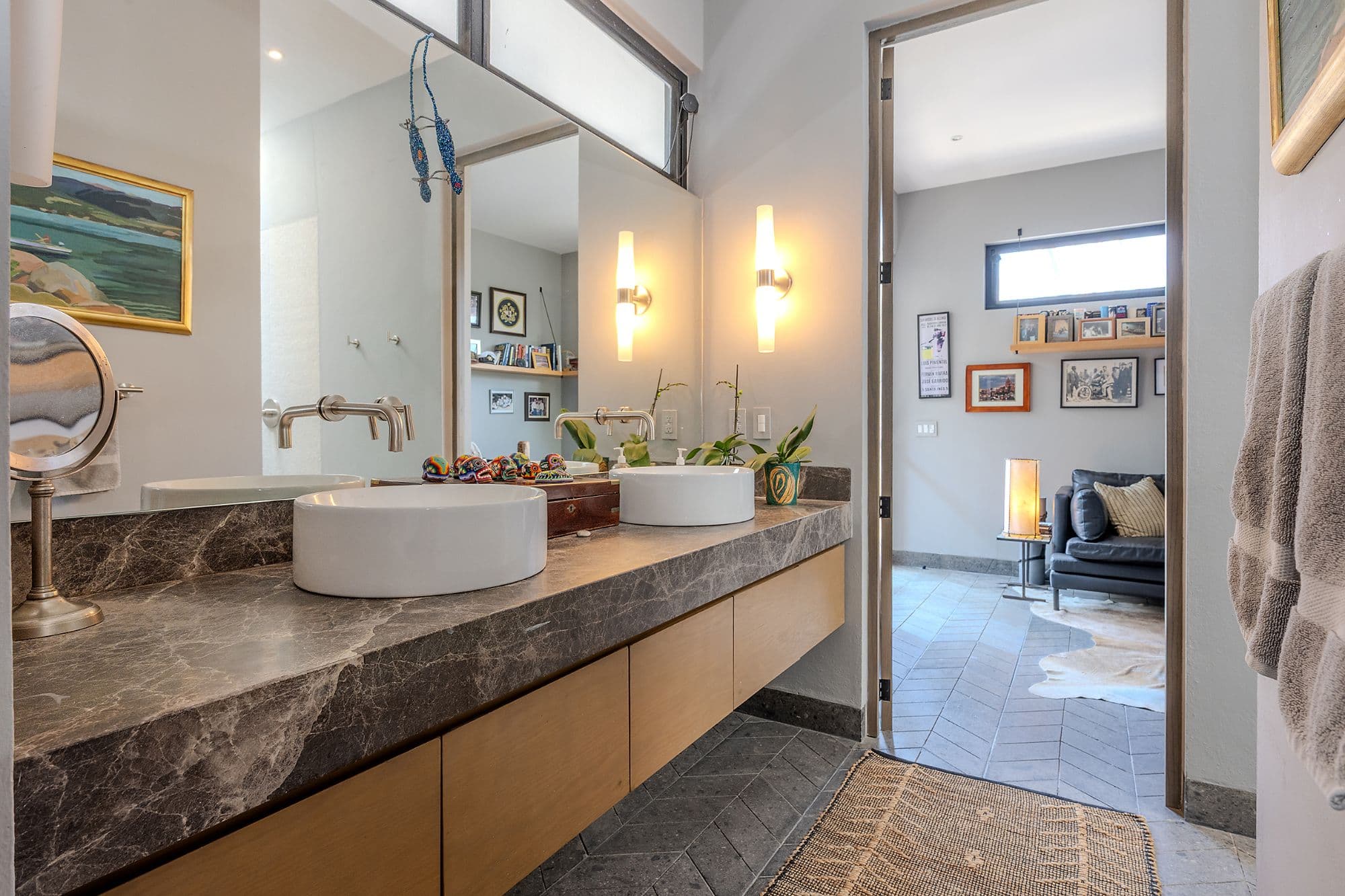 Casa Pirules — Centro, San Miguel de Allende — photo 31 — spa-inspired dual vanity sanctuary