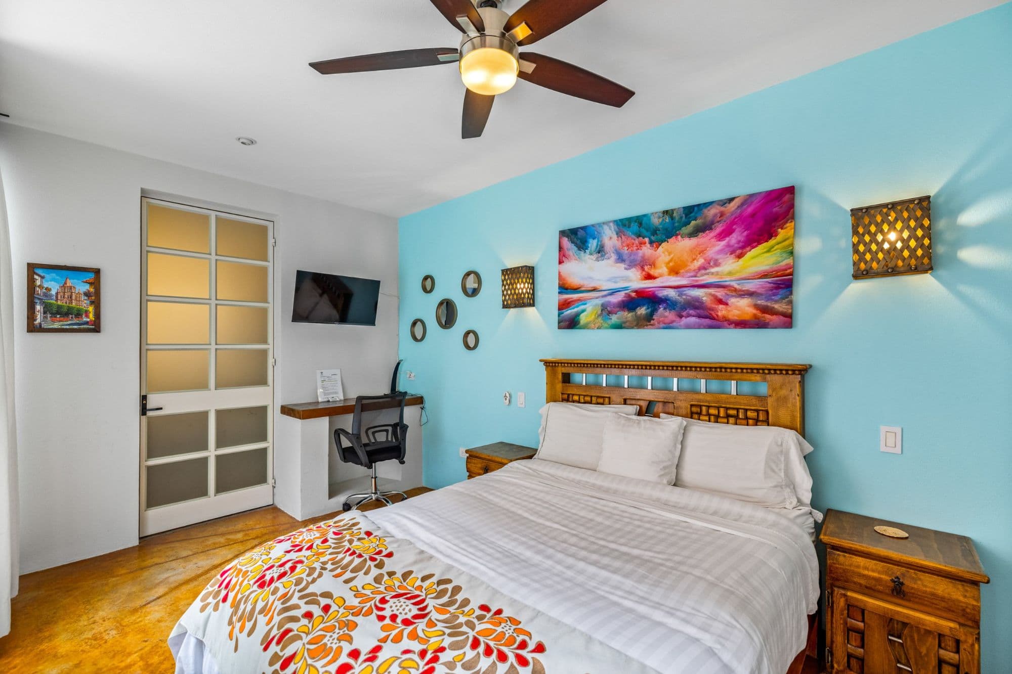 Casa la Luz — San Antonio, San Miguel de Allende — photo 26 — vibrant, light-filled master suite