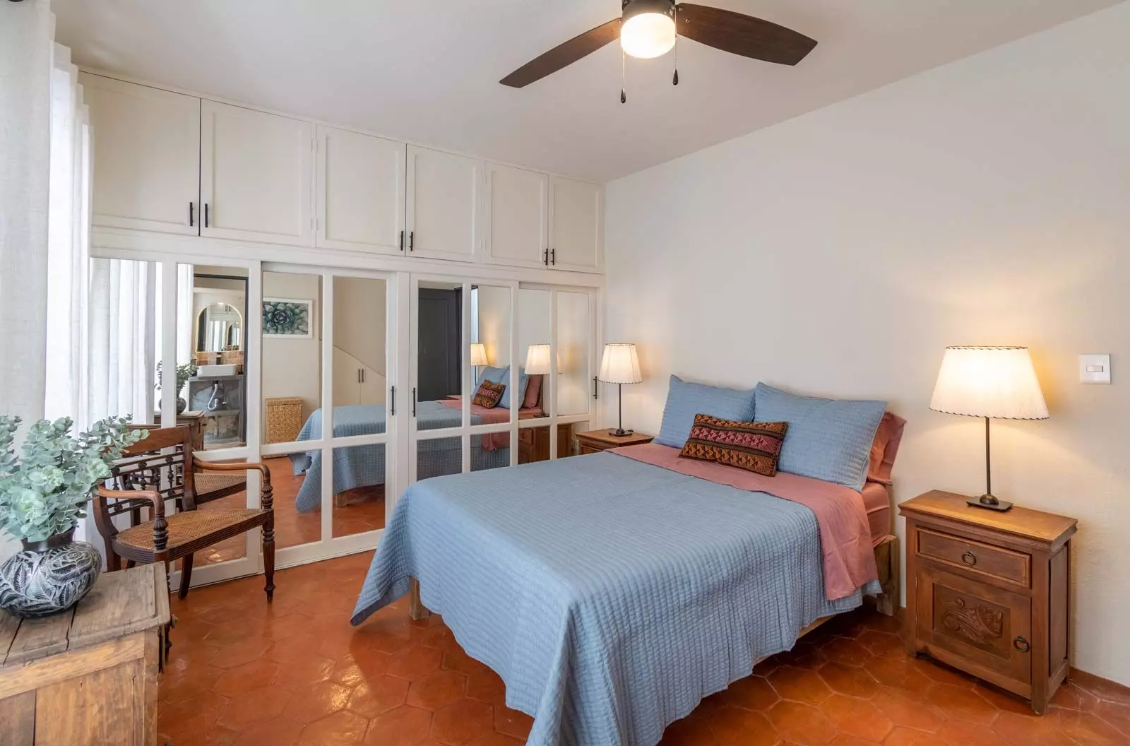 CASA OLIVO — Guadalupe, San Miguel de Allende — photo 10 — serene primary suite, mirrored elegance