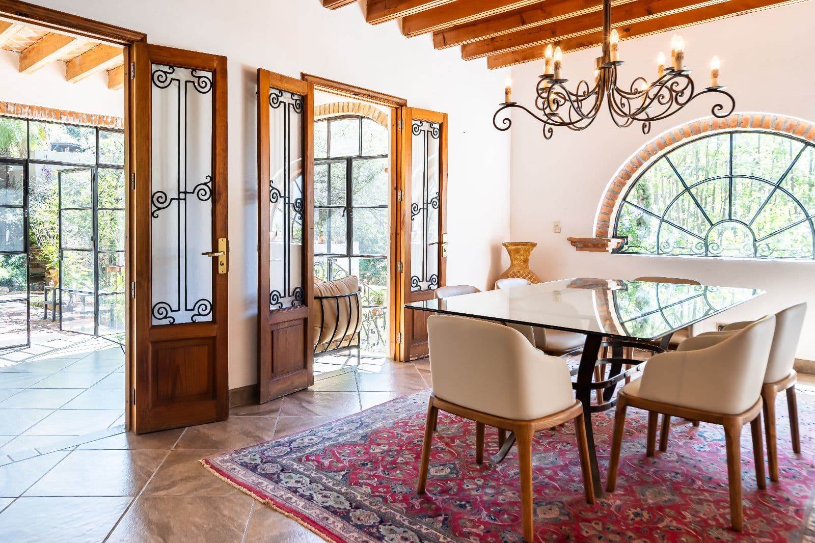 Casa Shangri-La — Centro, San Miguel de Allende — photo 7 — elegant dining, sunlit architectural splendor