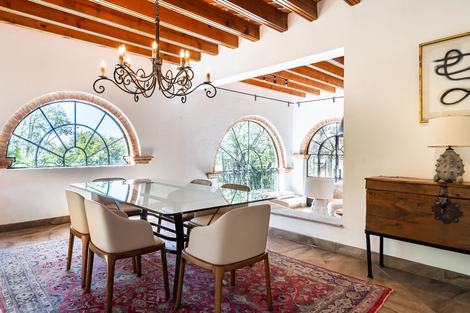 Casa Shangri-La — Centro, San Miguel de Allende — photo 5 — luminous colonial dining with arched views