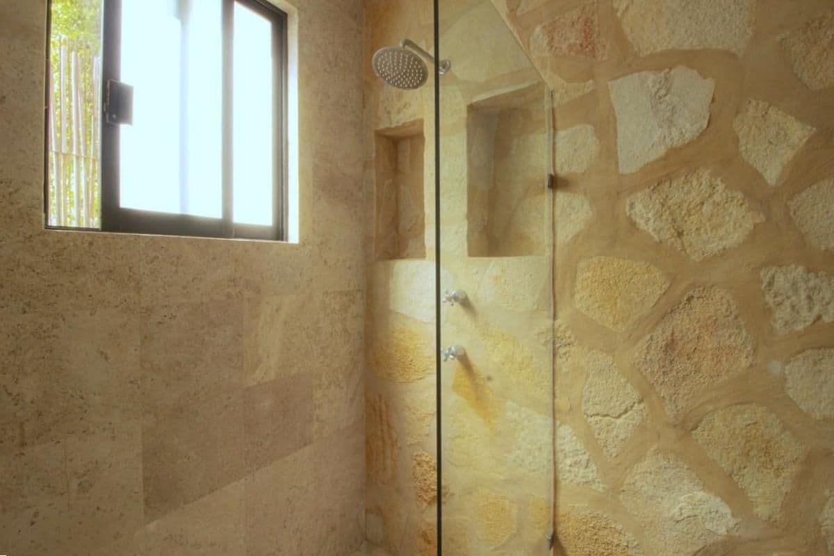 1959 Orizaba 112 — San Antonio, San Miguel de Allende — photo 23 — spa-inspired stone shower sanctuary
