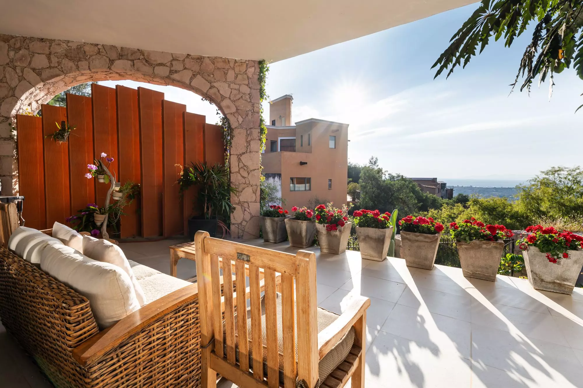 Casa Bella Vista — Balcones, San Miguel de Allende — photo 2 — sunlit terrace with panoramic views