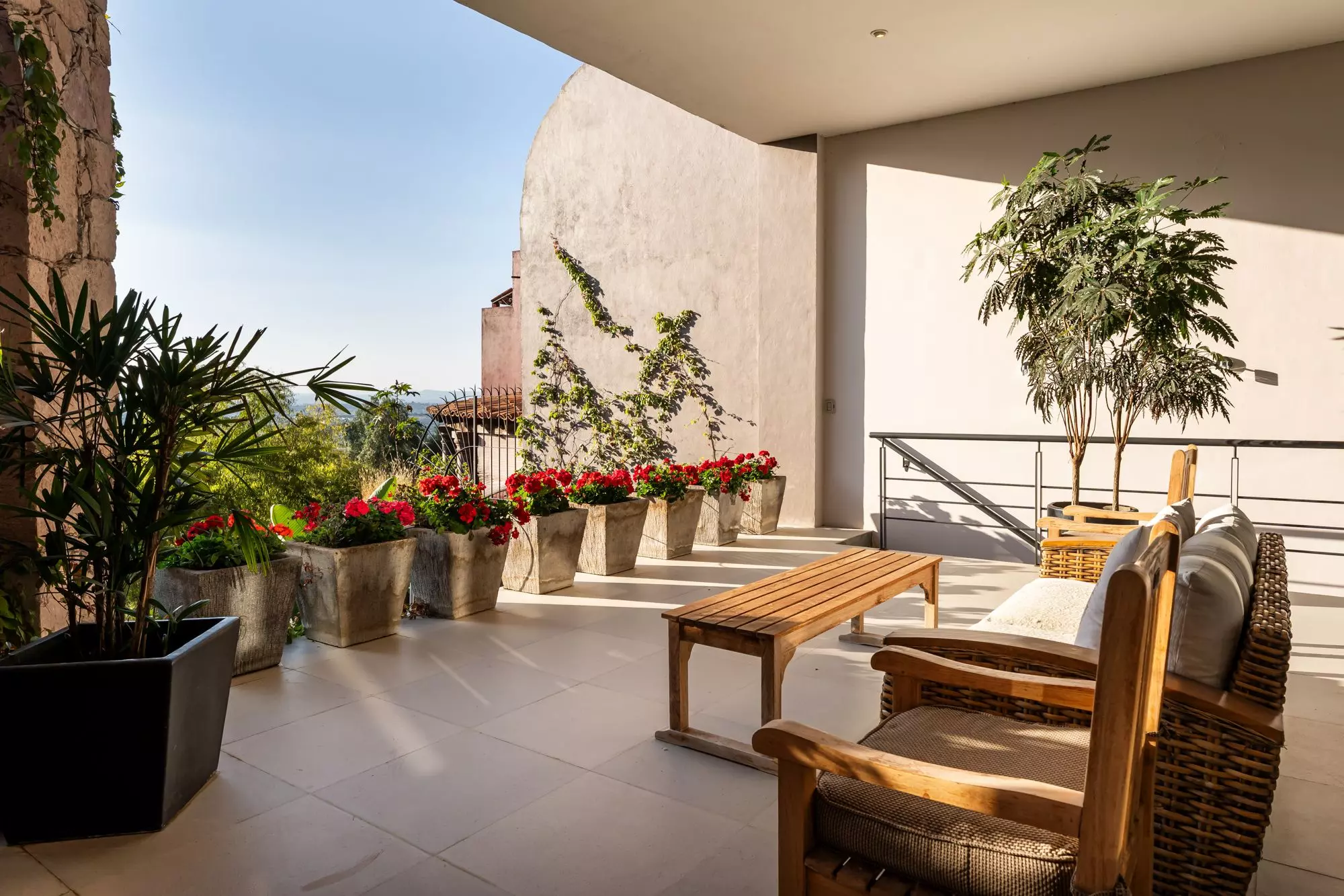 Casa Bella Vista — Balcones, San Miguel de Allende — photo 16 — sunlit terrace with panoramic mountain views