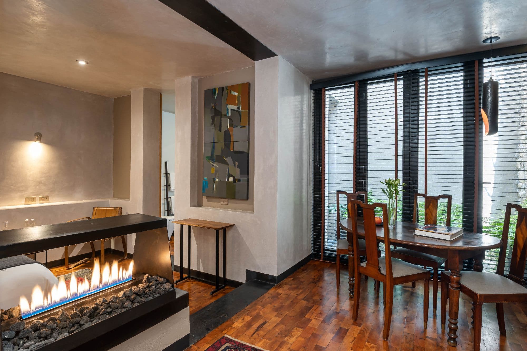 The Lofts — Centro, San Miguel de Allende — photo 11 — modern elegance meets warm fireside luxury