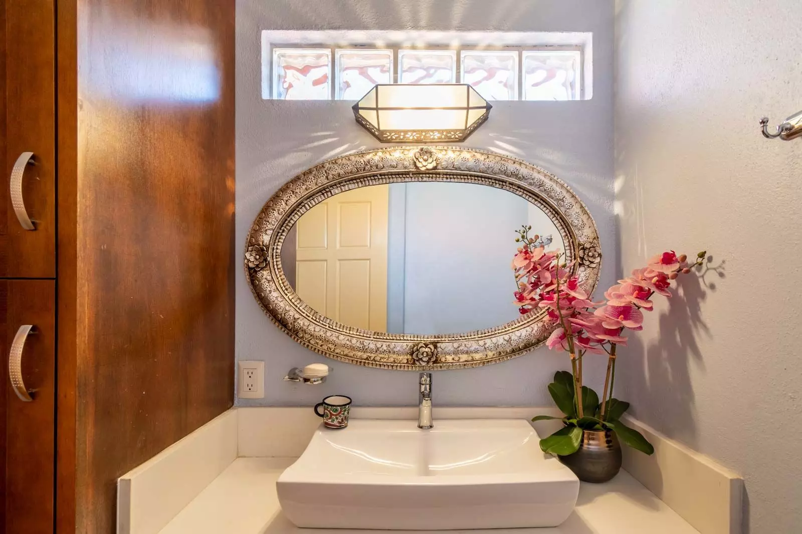 Rosal 26B — San Antonio, San Miguel de Allende — photo 15 — elegant powder room, ornate artisanal details