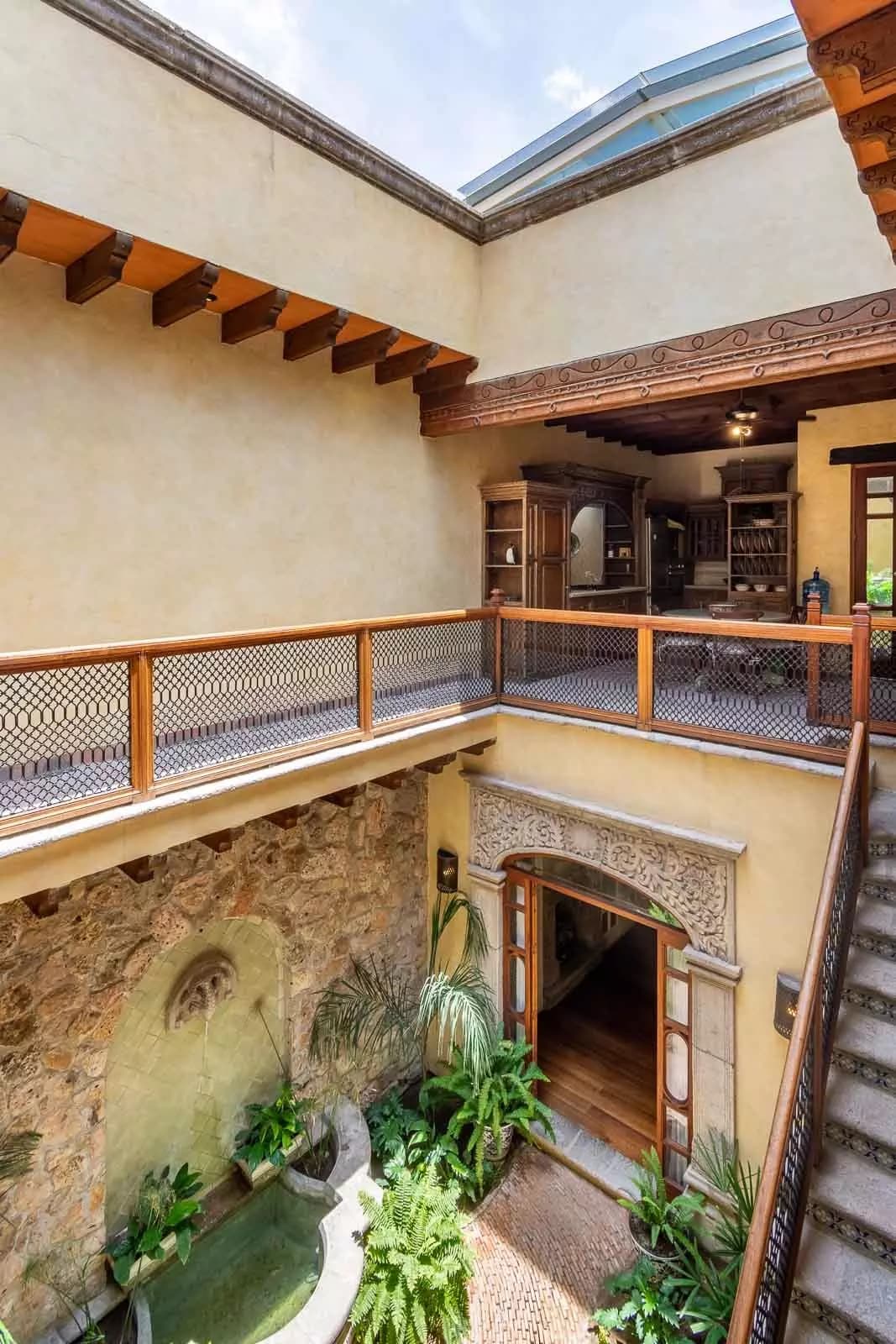Casa la Perla — Ojo de Agua, San Miguel de Allende — photo 25 — enchanting courtyard with skylit architecture
