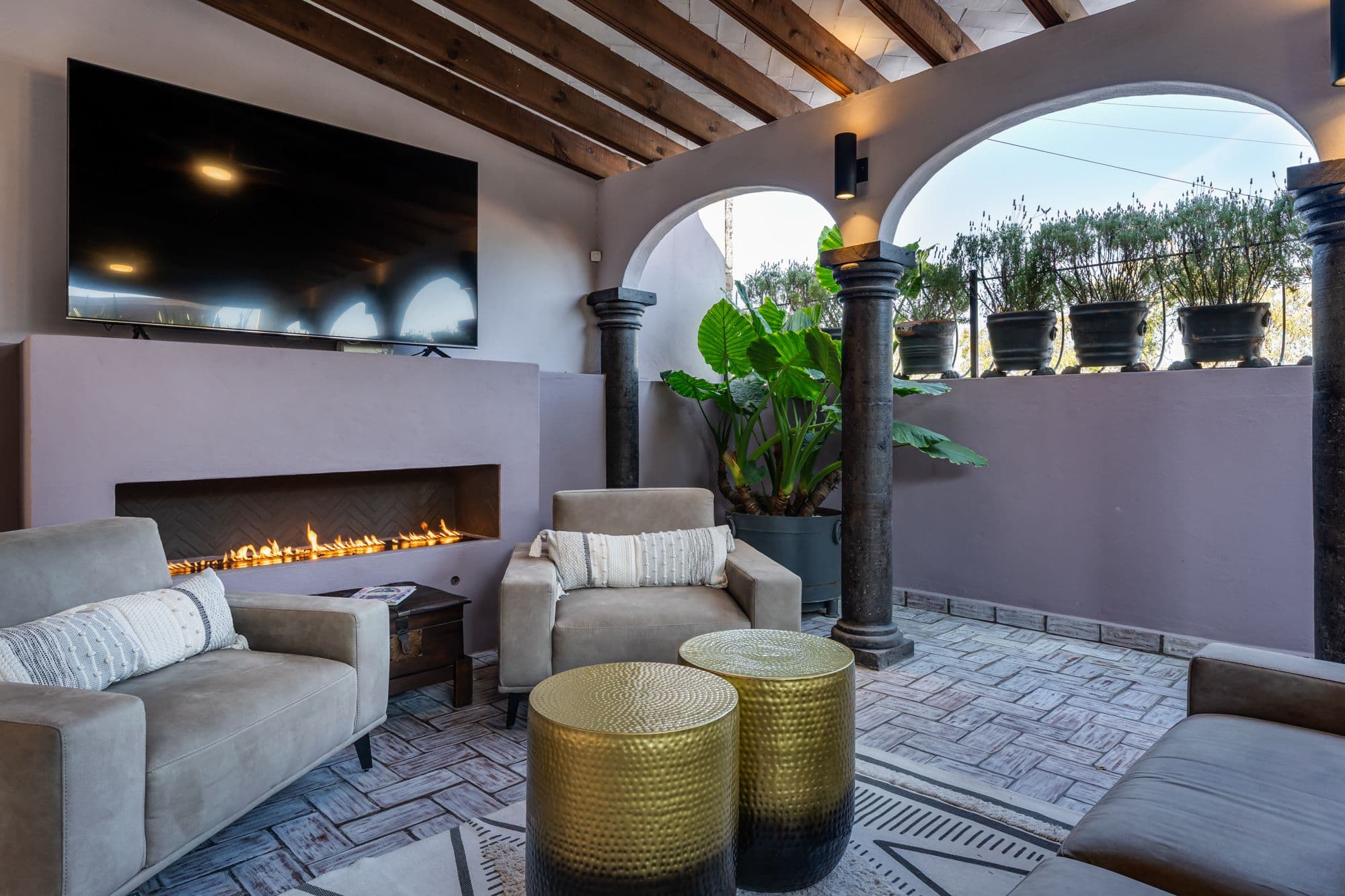 Casa Bruno — Guadalupe, San Miguel de Allende — photo 22 — sophisticated courtyard with elegant entertaining spaces