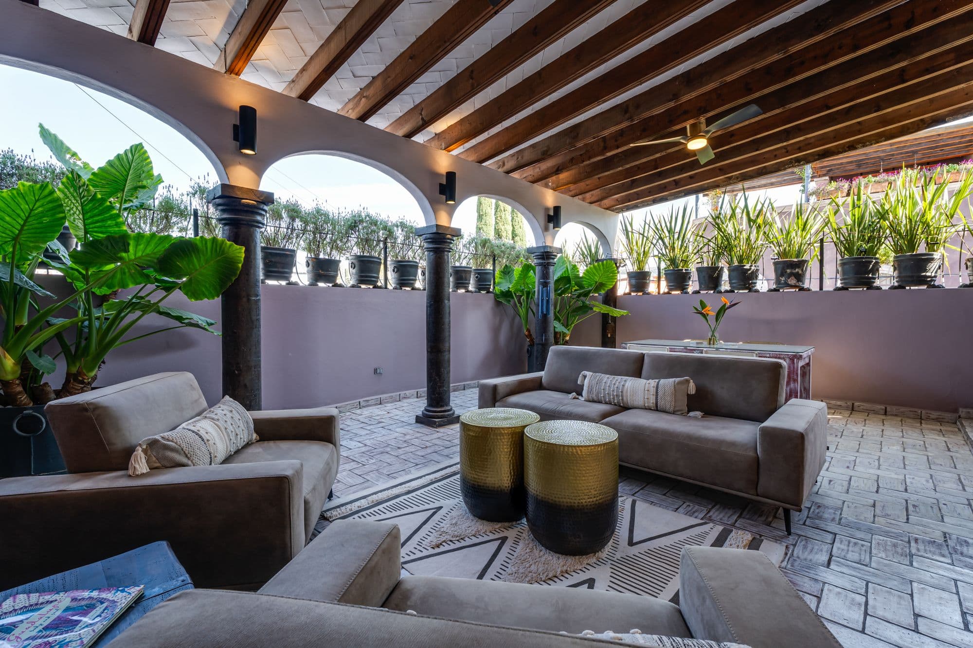 Casa Bruno — Guadalupe, San Miguel de Allende — photo 21 — stunning covered terrace with architectural charm
