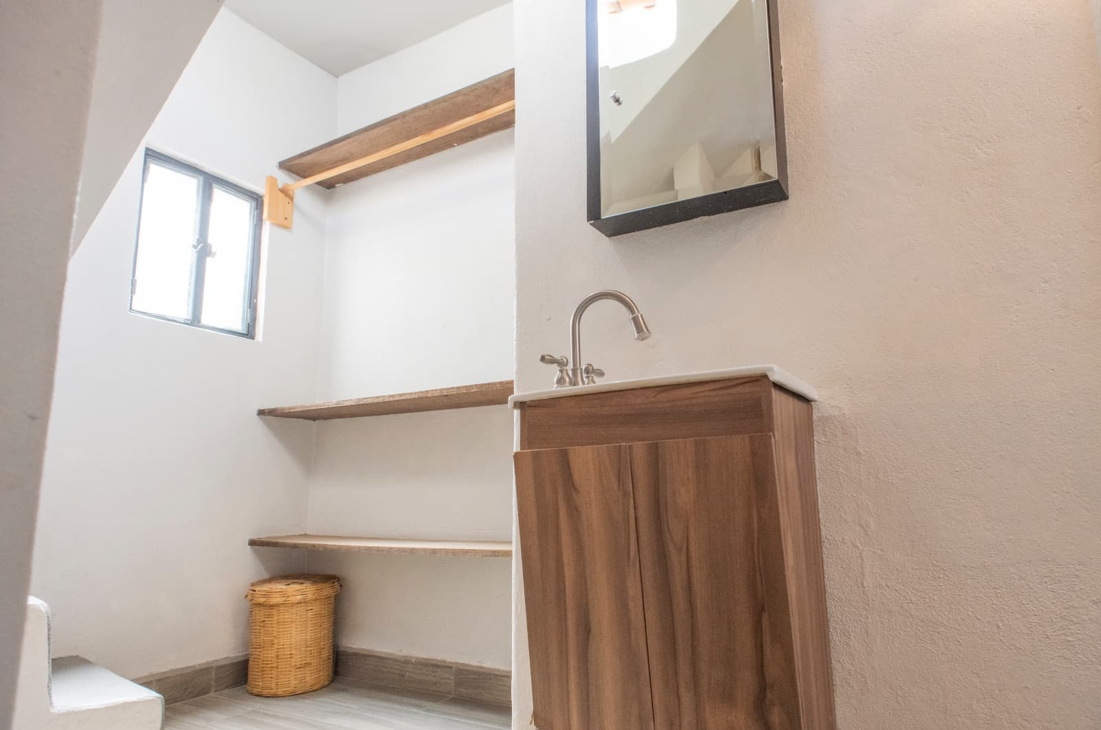 The Nest — San Antonio, San Miguel de Allende — photo 8 — luminous rustic bathroom with skylights