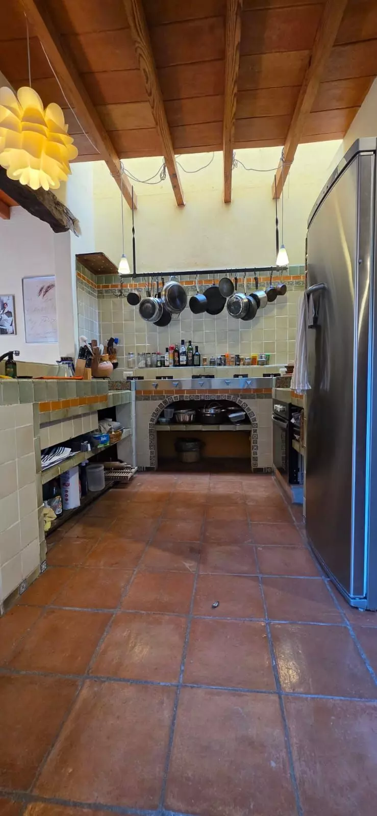 Casa Farolito — Guadalupe, San Miguel de Allende — photo 8 — authentic mexican kitchen, soaring wooden beams