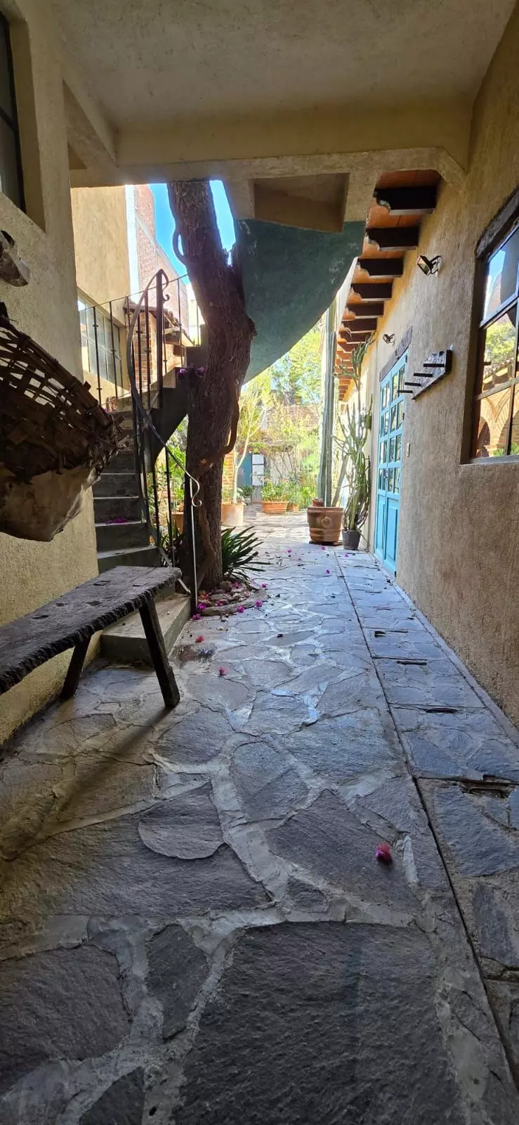 Casa Farolito — Guadalupe, San Miguel de Allende — photo 12 — charming covered passageway, rustic stone details