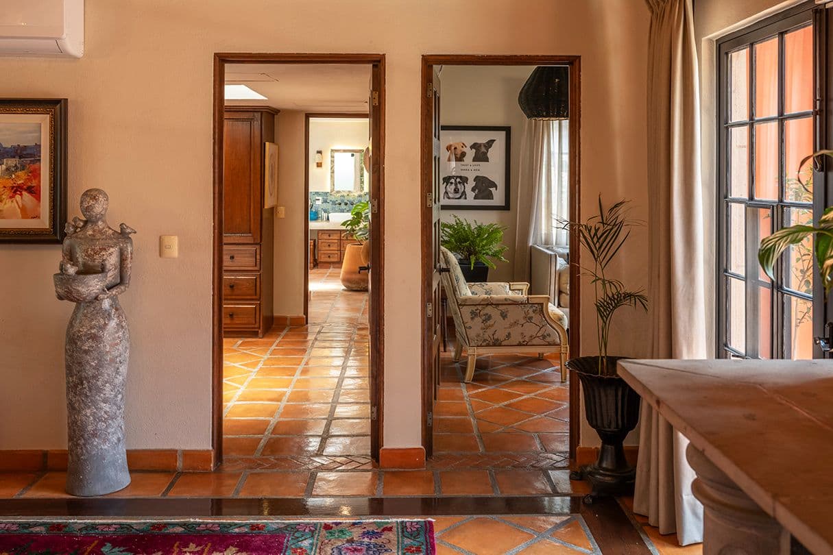 Casa Sol y Luna — Centro, San Miguel de Allende — photo 13 — sunlit colonial hallway, authentic terracotta charm