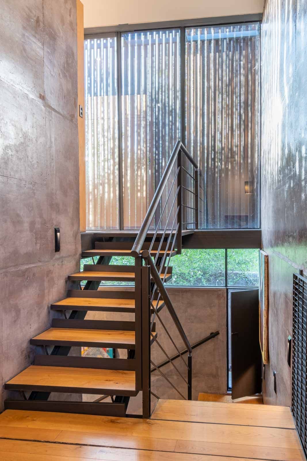 Casa Montolea — Los Senderos, Valle de los, San Miguel de Allende — photo 18 — modern staircase with spectacular garden views