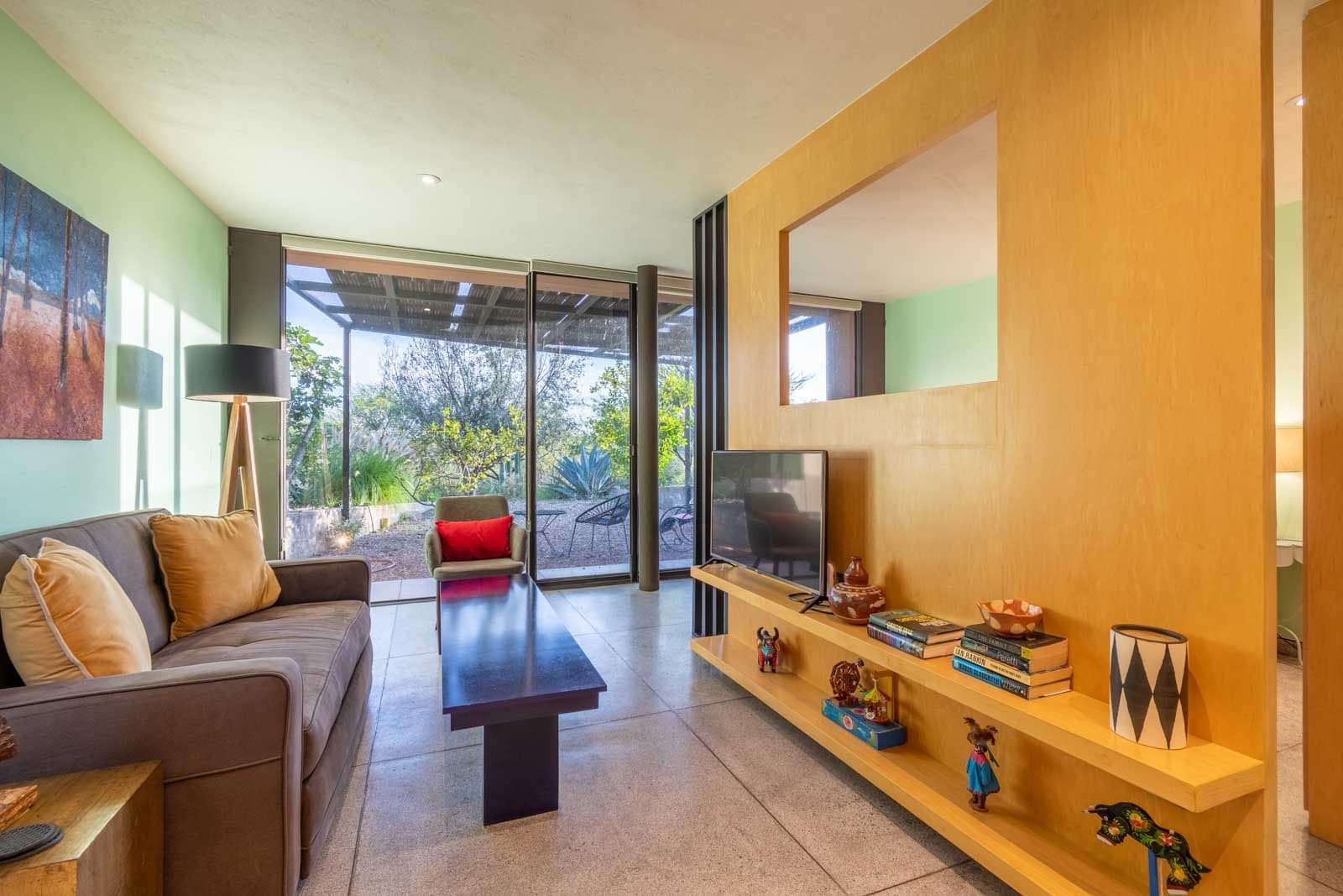 Casa Montolea — Los Senderos, Valle de los, San Miguel de Allende — photo 23 — luminous modern living with garden views