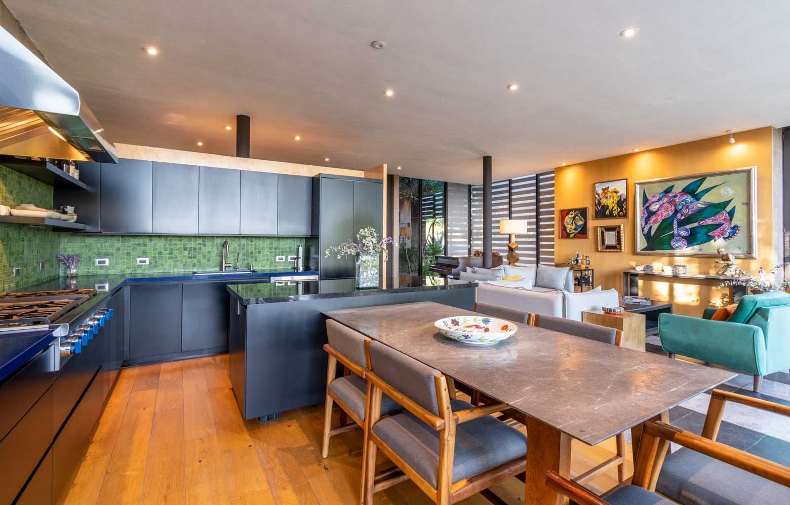 Casa Montolea — Los Senderos, Valle de los, San Miguel de Allende — photo 10 — contemporary luxury open-plan living space