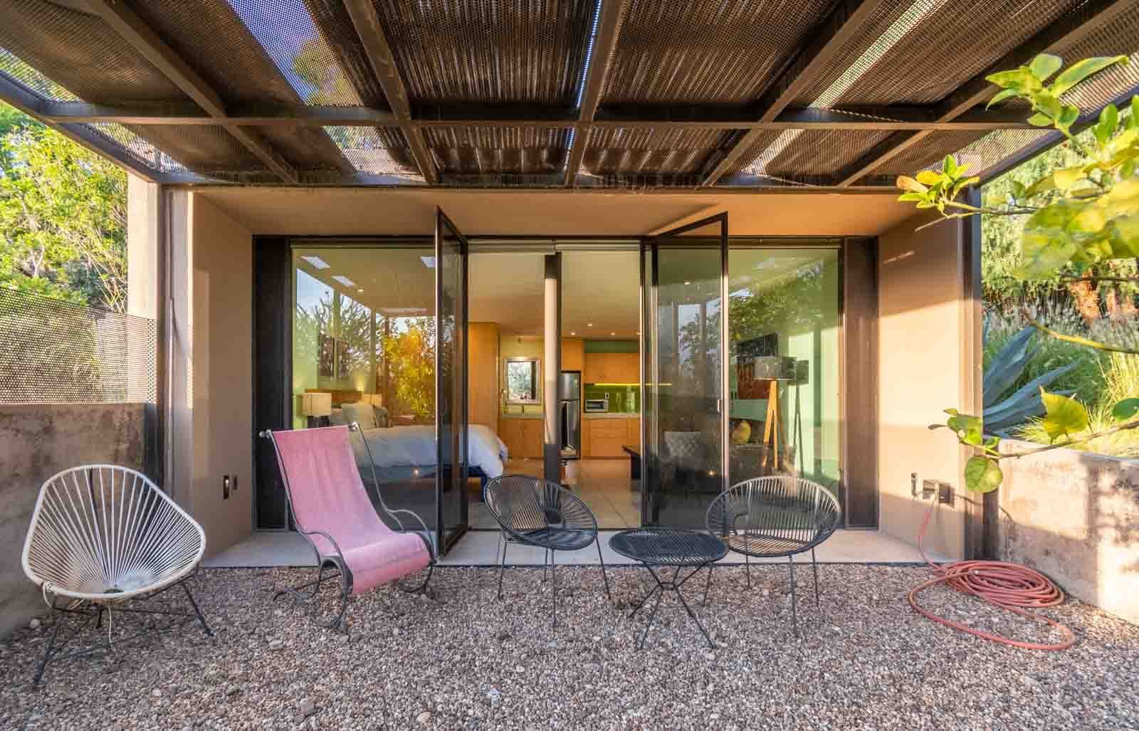 Casa Montolea — Los Senderos, Valle de los, San Miguel de Allende — photo 26 — sophisticated outdoor living with architectural shade