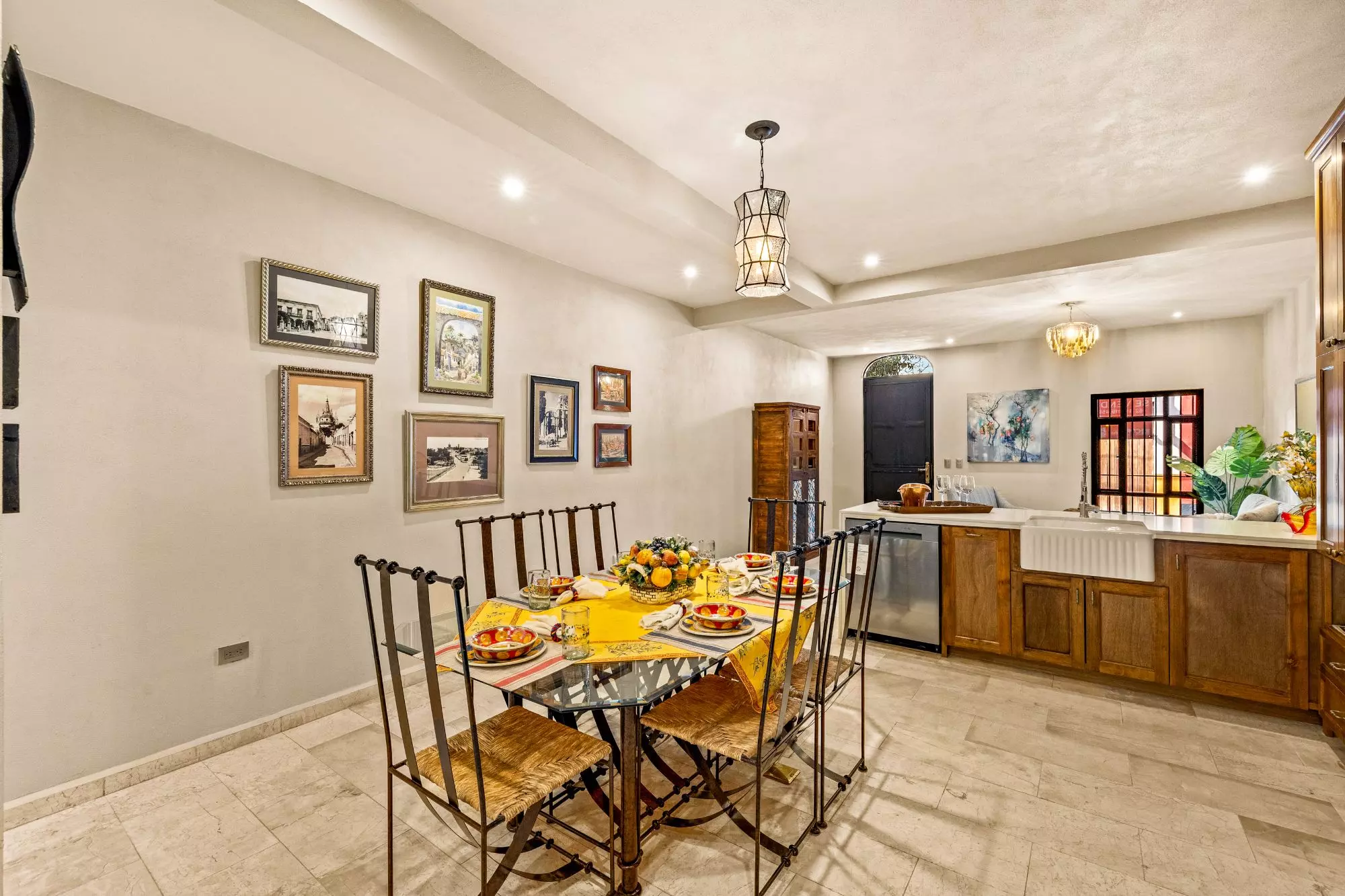 Casa Del Farolito — Guadalupe, San Miguel de Allende — photo 5 — elegant dining with sunlit kitchen views