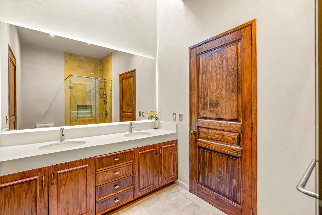 Casa Del Farolito — Guadalupe, San Miguel de Allende — photo 12 — elegant spa-like master bath sanctuary