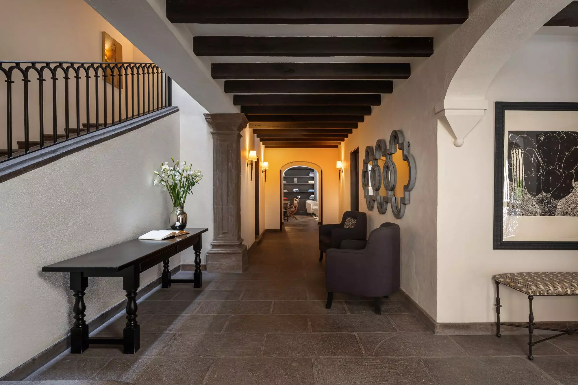 Casa Encantada — Centro, San Miguel de Allende — photo 14 — elegant colonial corridor, warm architectural ambiance