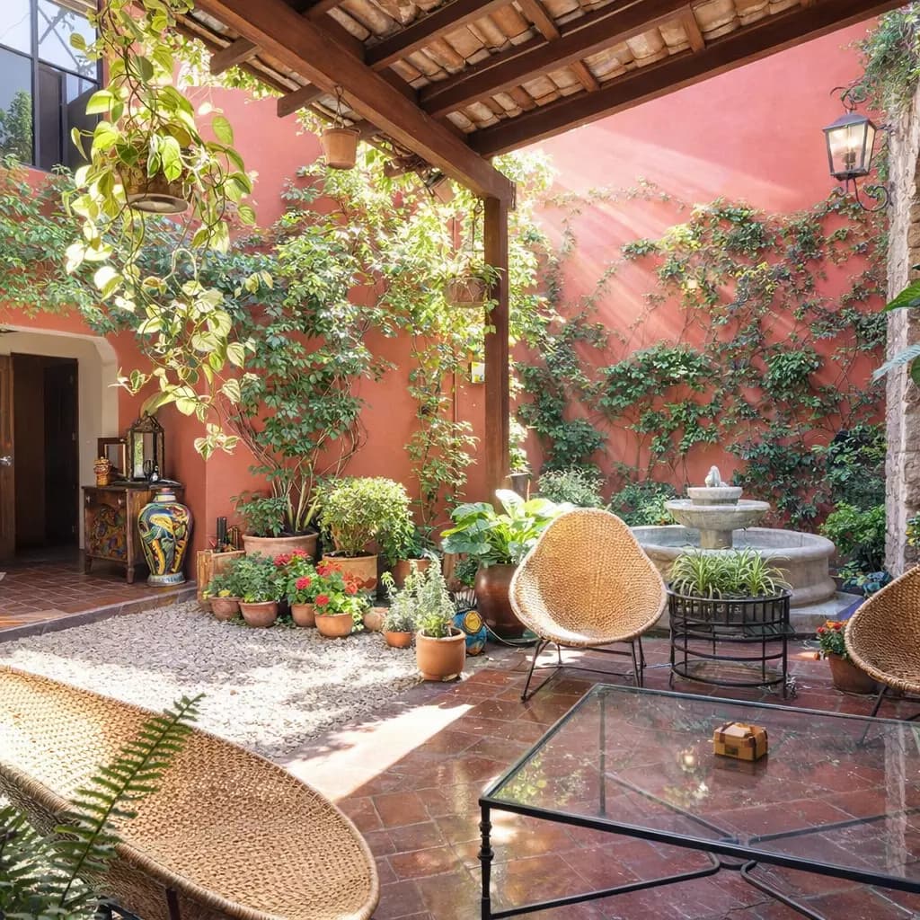 Casa Vergel — San Antonio, San Miguel de Allende — photo 3 — enchanting courtyard, lush colonial garden