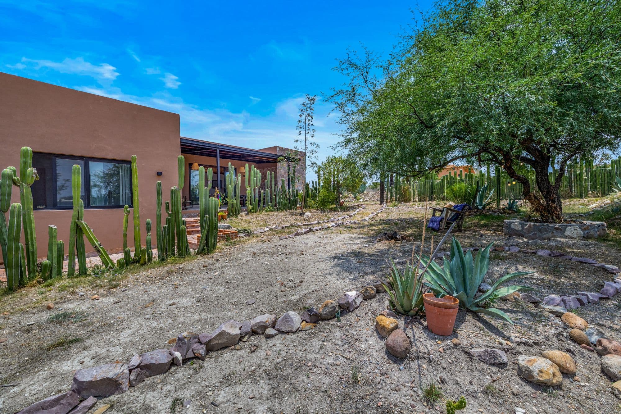 Villa Jacaranda - Architectural Country Living Near San Miguel — Capadero (San Isidro Capadero), San Miguel de Allende — photo 24 — desert modern oasis with mature landscaping