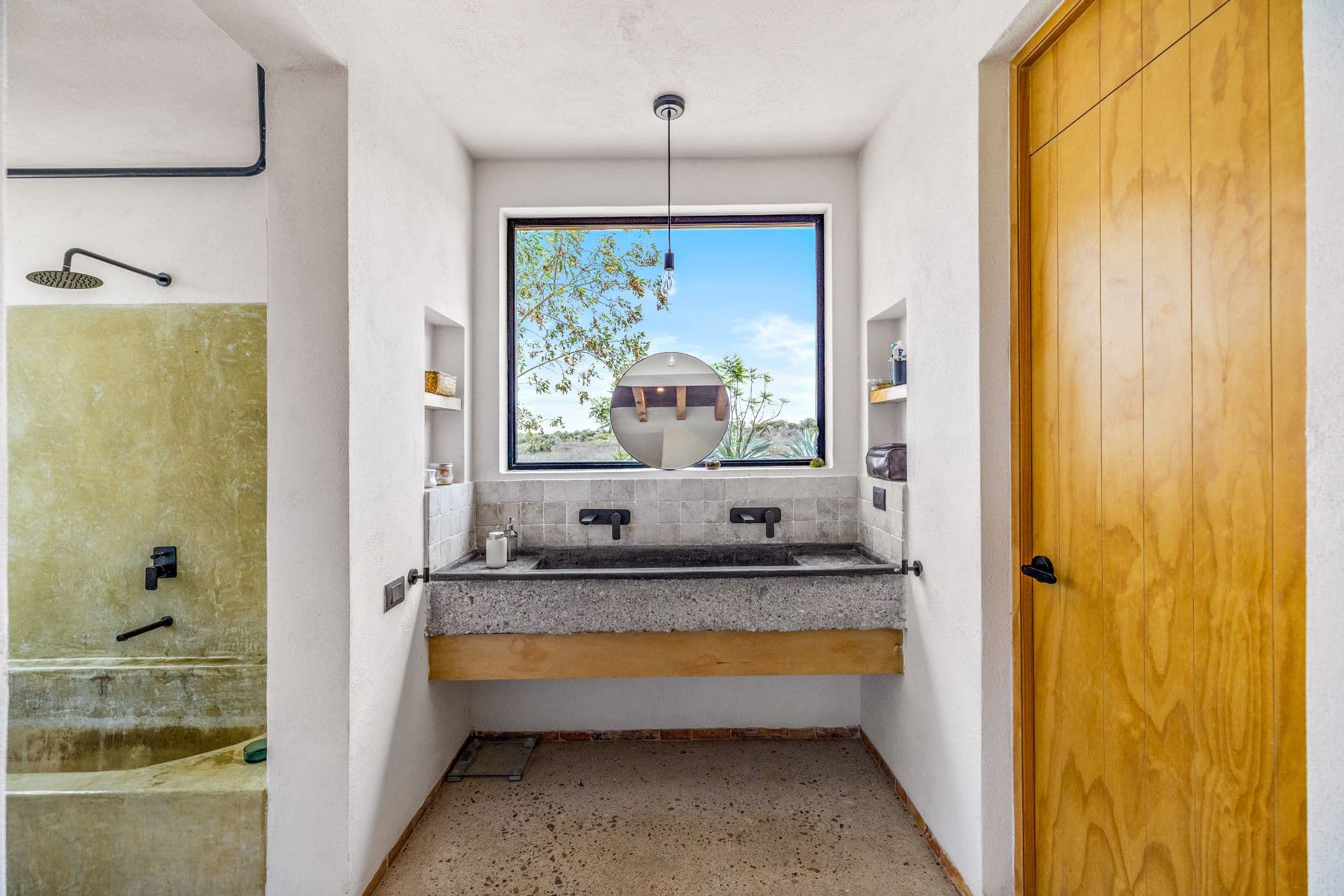 Villa Jacaranda - Architectural Country Living Near San Miguel — Capadero (San Isidro Capadero), San Miguel de Allende — photo 21 — artisanal spa bathroom, serene vistas