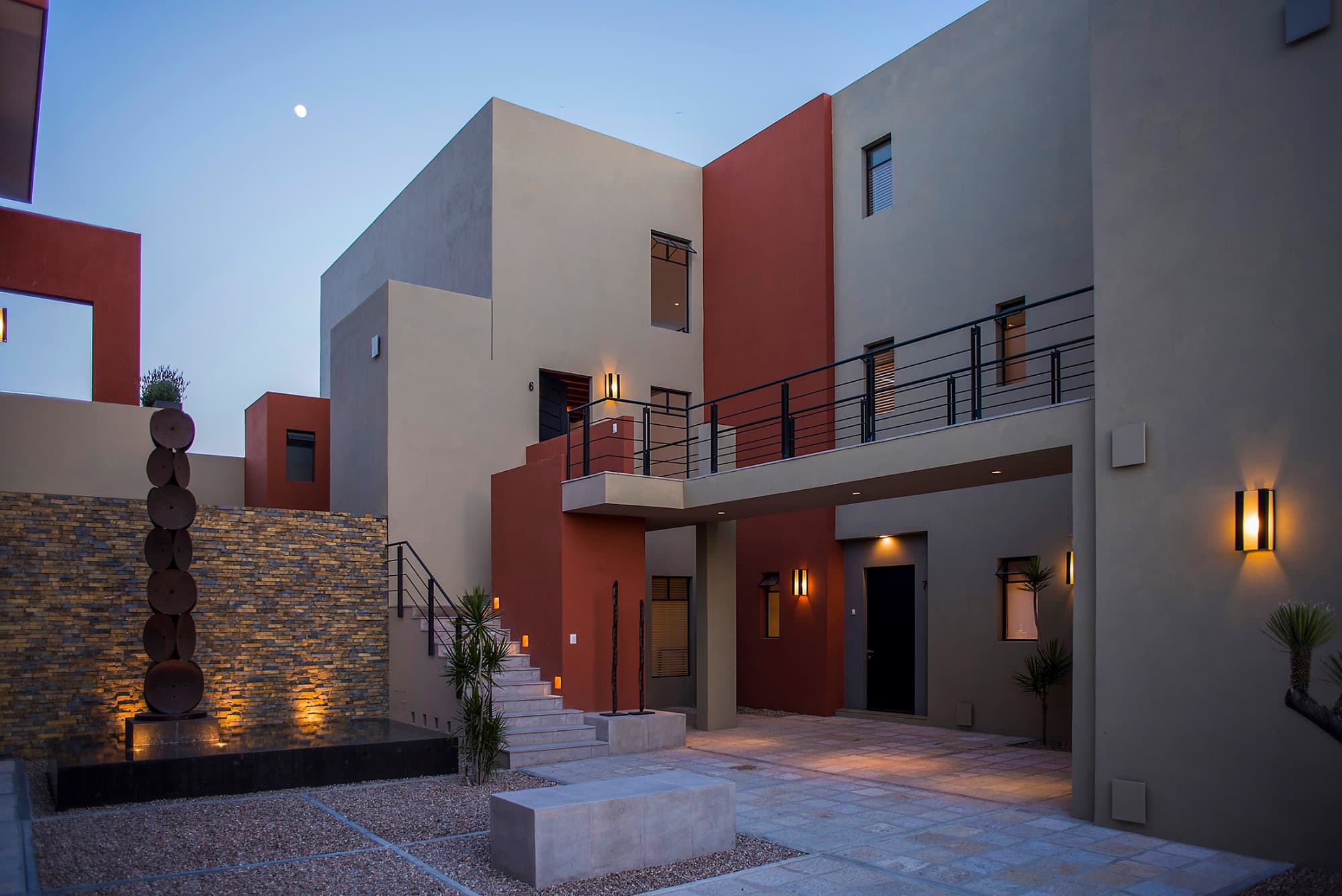 Ground Level Condo — San Antonio, San Miguel de Allende — photo 28 — contemporary courtyard with warm architectural elegance